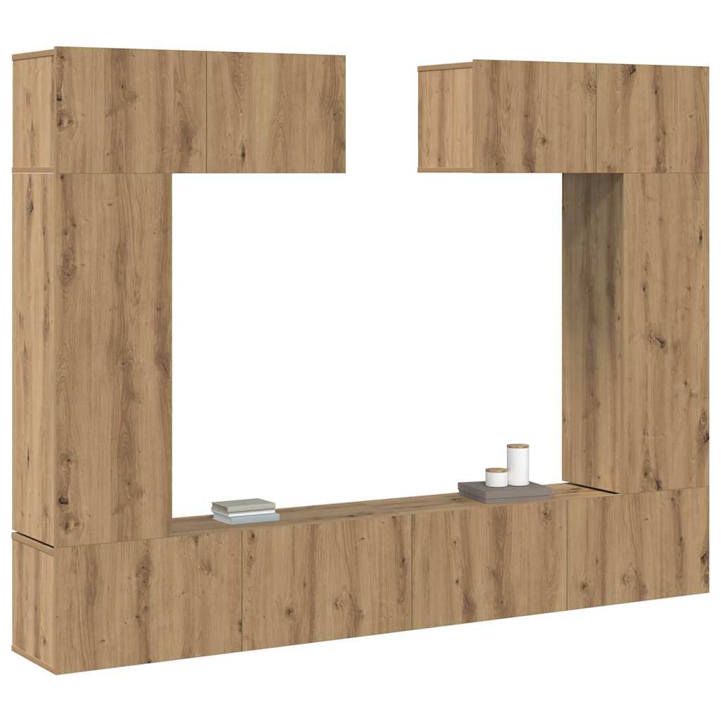 TV Szekrény Szett 6 pcs kézműves tölgy 200 x 30 x 150 cm