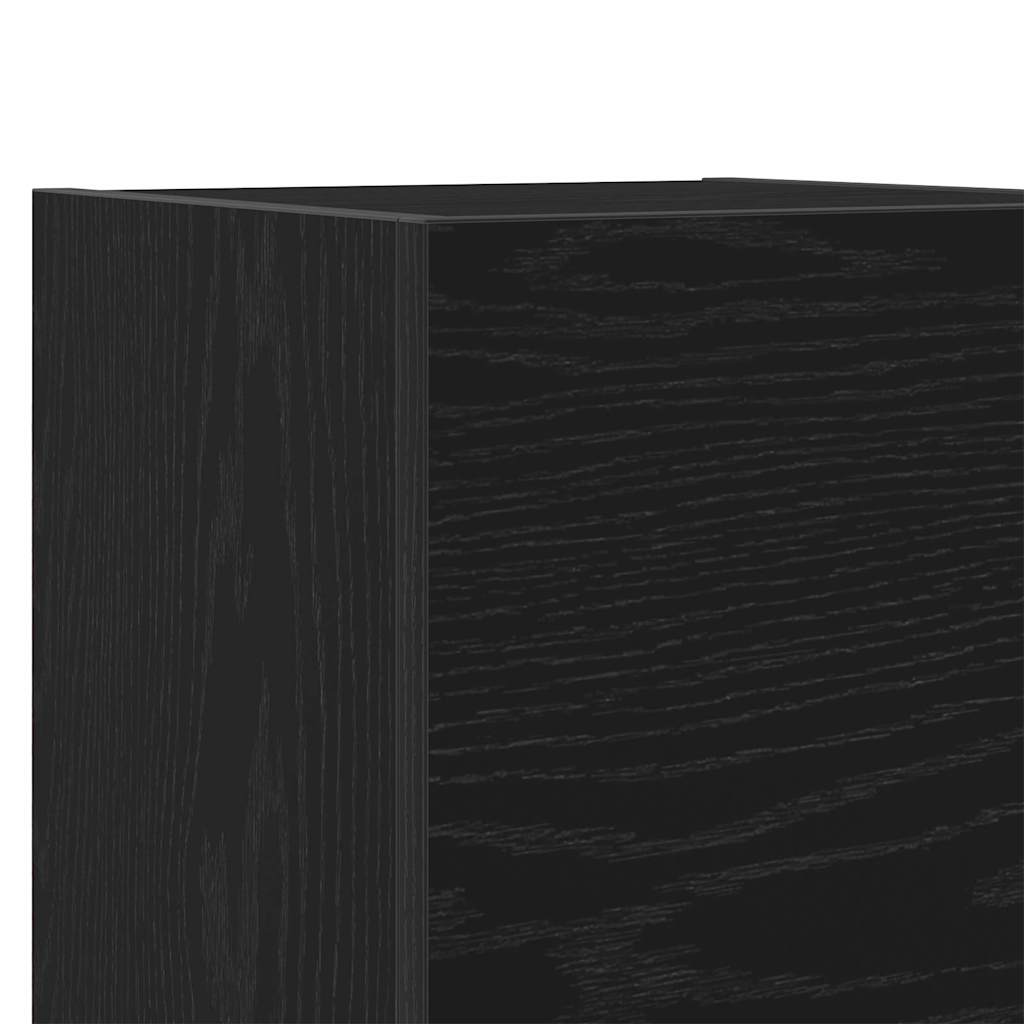 TV Szekrény Készlet 8 pcs Musta tammi 190.5 x 28.5 x 151 cm