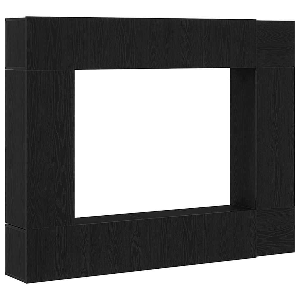 TV Szekrény Készlet 8 pcs Musta tammi 190.5 x 28.5 x 151 cm