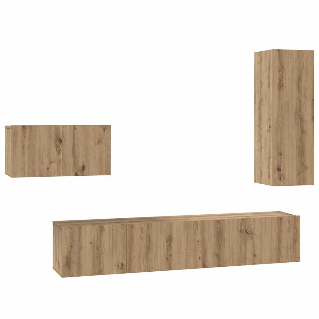 TV szekrény garnitúra 4 pcs kézműves tölgy 30.5 x 30 x 90 cm