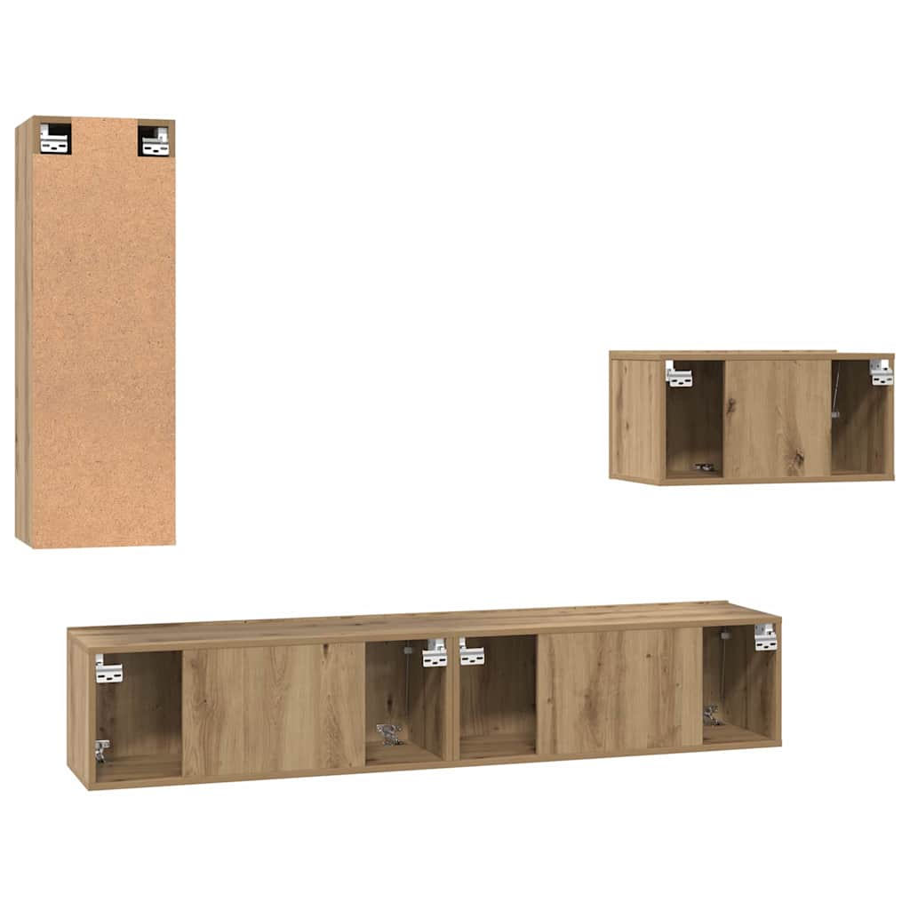 TV szekrény garnitúra 4 pcs kézműves tölgy 30.5 x 30 x 90 cm