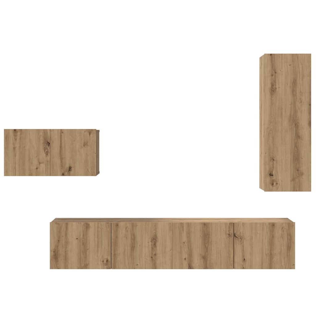 TV szekrény garnitúra 4 pcs kézműves tölgy 30.5 x 30 x 90 cm
