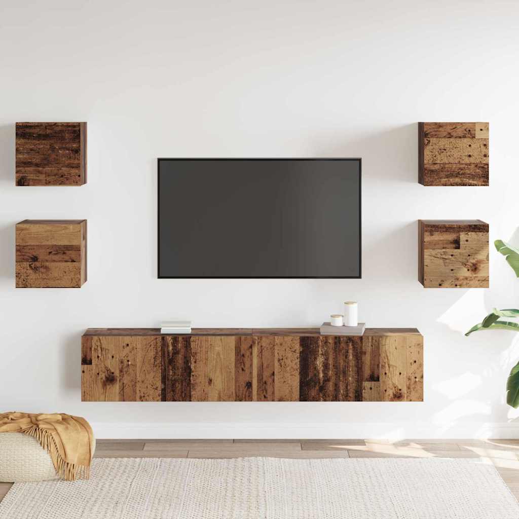 TV szekrény 6 pcs Barna 160 x 30 x 30 cm Faanyag