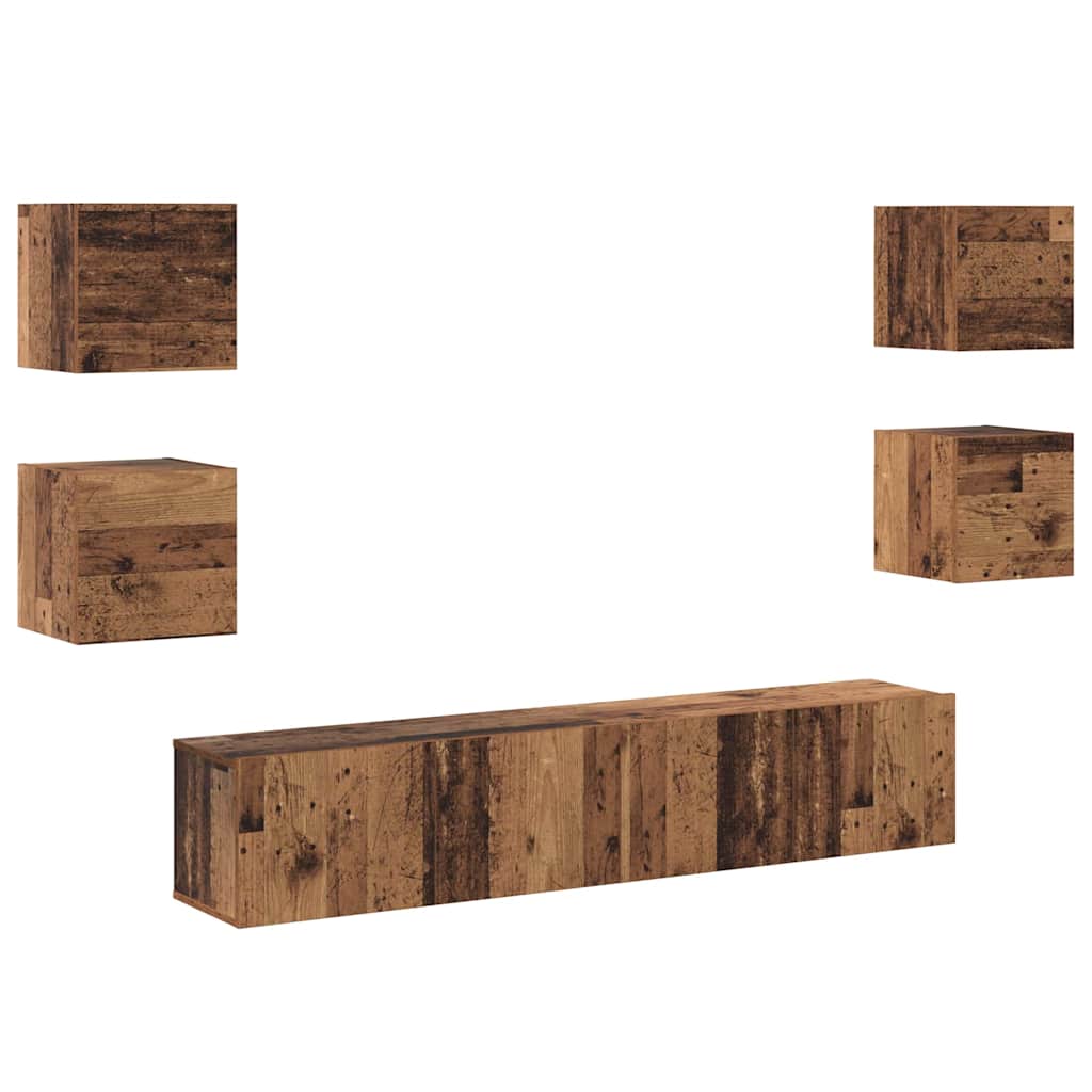TV szekrény 6 pcs Barna 160 x 30 x 30 cm Faanyag