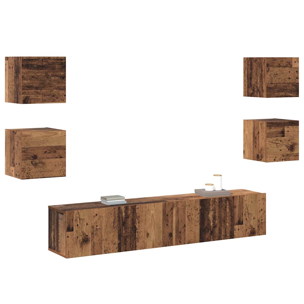 TV szekrény 6 pcs Barna 160 x 30 x 30 cm Faanyag