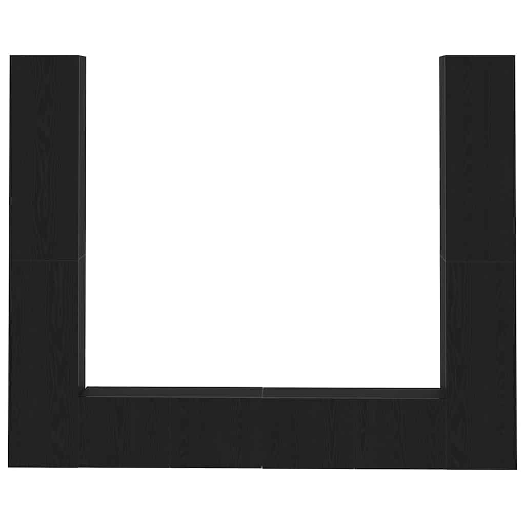 TV szekrény 6 pcs Fekete 80 x 30 x 30 cm Faanyag