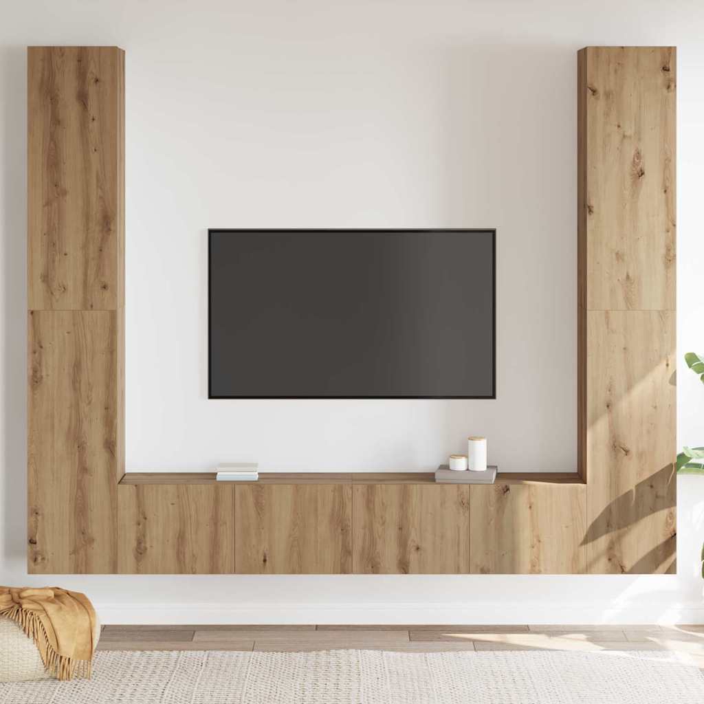 TV szekrény 6 pcs Barna 221 x 30 x 180 cm Faanyag