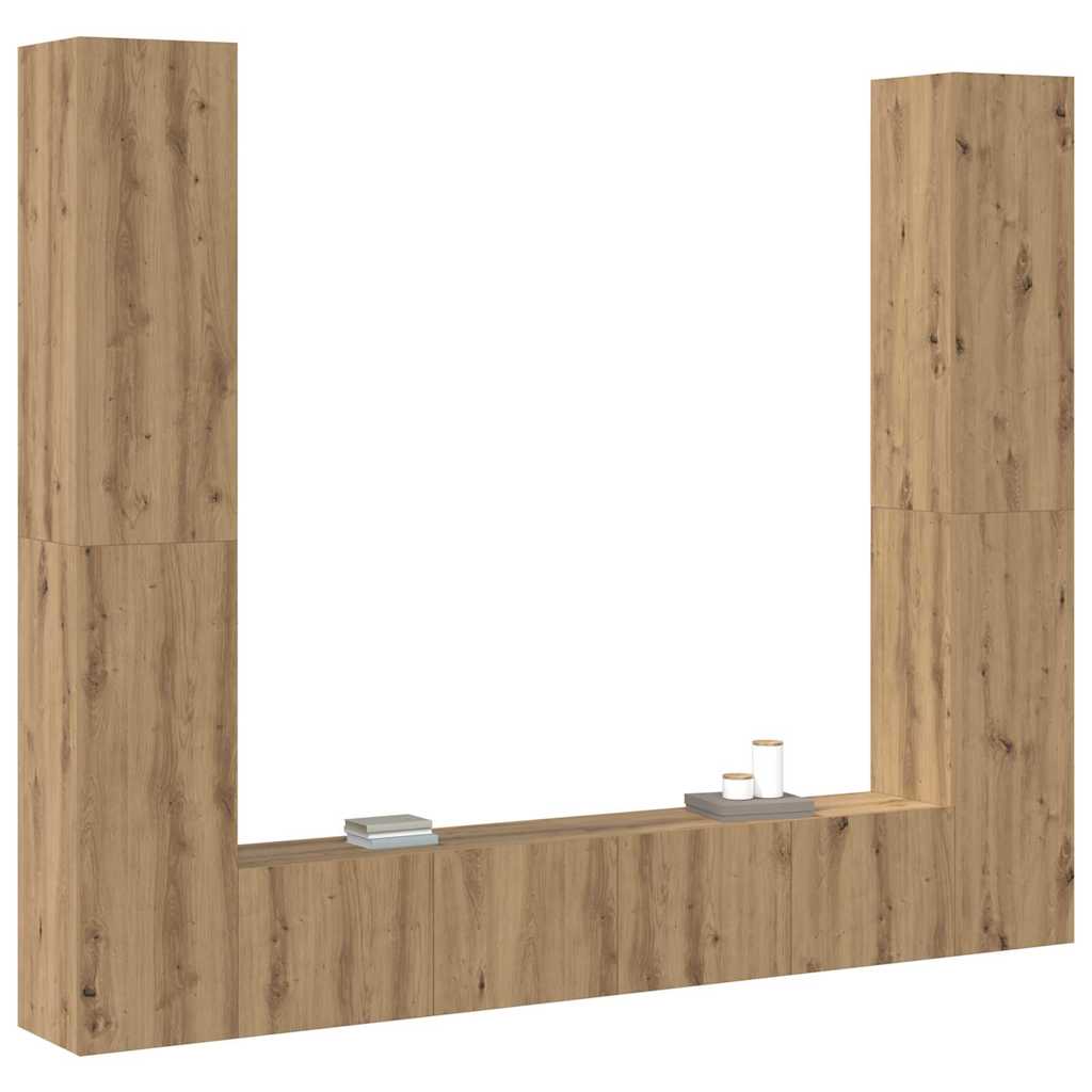 TV szekrény 6 pcs Barna 221 x 30 x 180 cm Faanyag