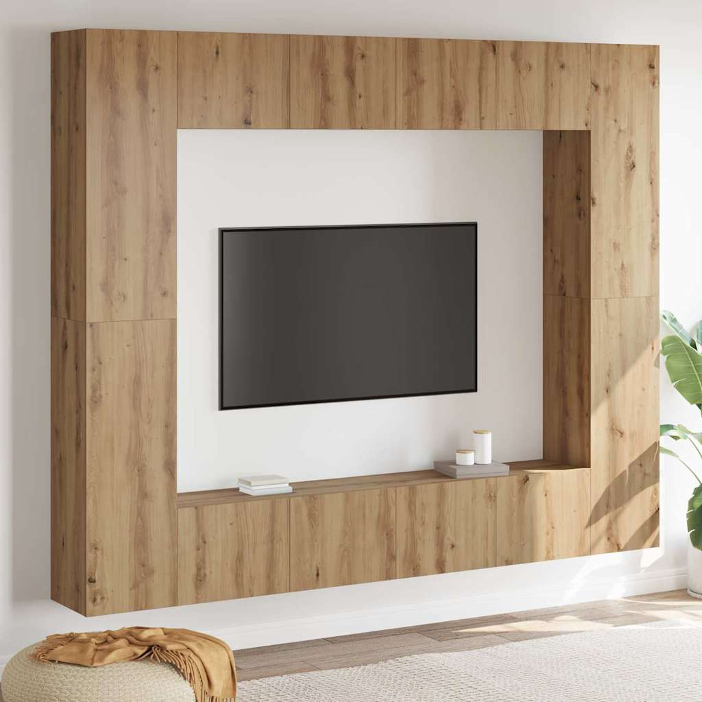 TV szekrény 8 pcs Barna 221 x 30 x 180 cm Faanyag