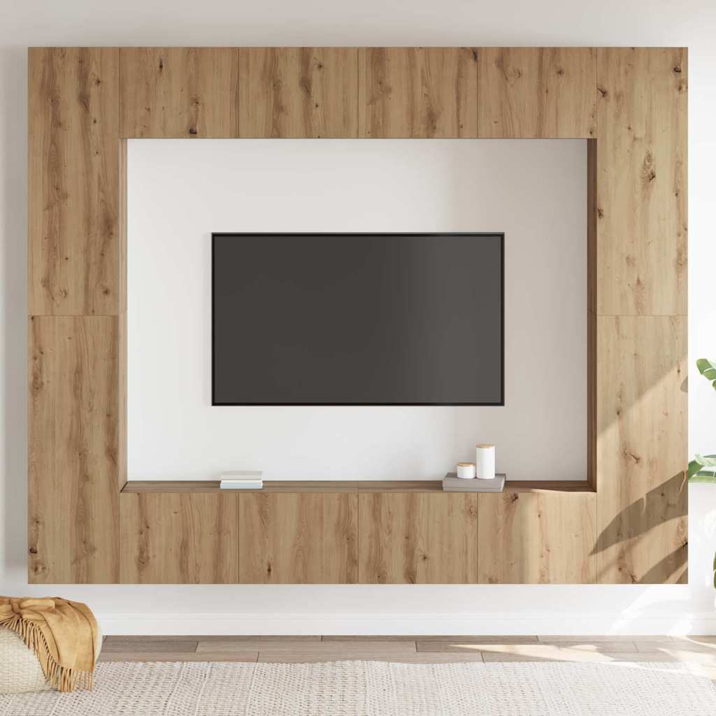 TV szekrény 8 pcs Barna 221 x 30 x 180 cm Faanyag