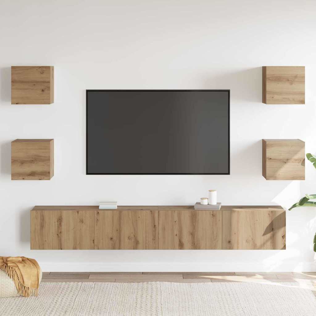 TV szekrény 6 pcs Barna 200 x 30 x 30 cm Faanyag
