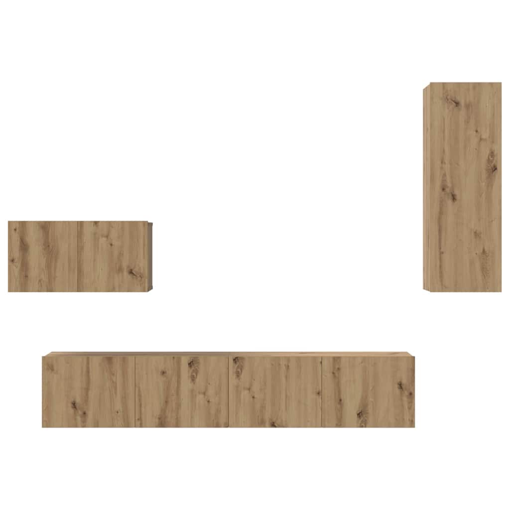Fali TV Szekrény 4 pcs kézműves tölgy 200 x 30 x 30 cm