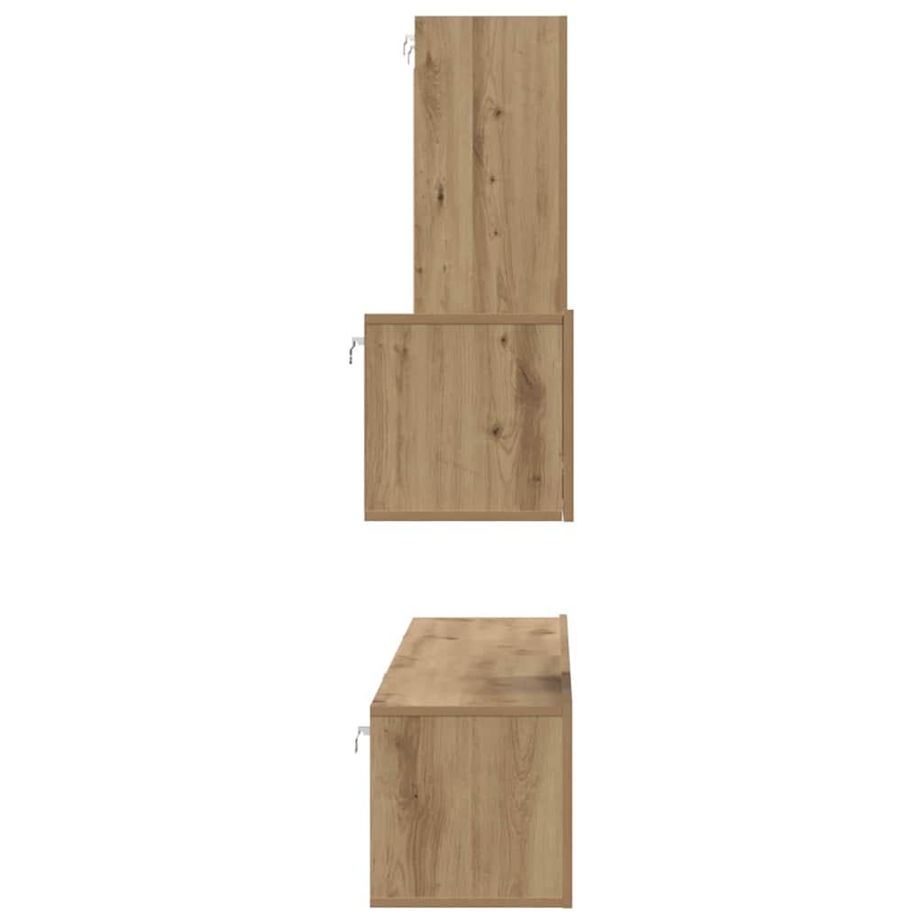 Fali TV Szekrény 4 pcs kézműves tölgy 200 x 30 x 30 cm