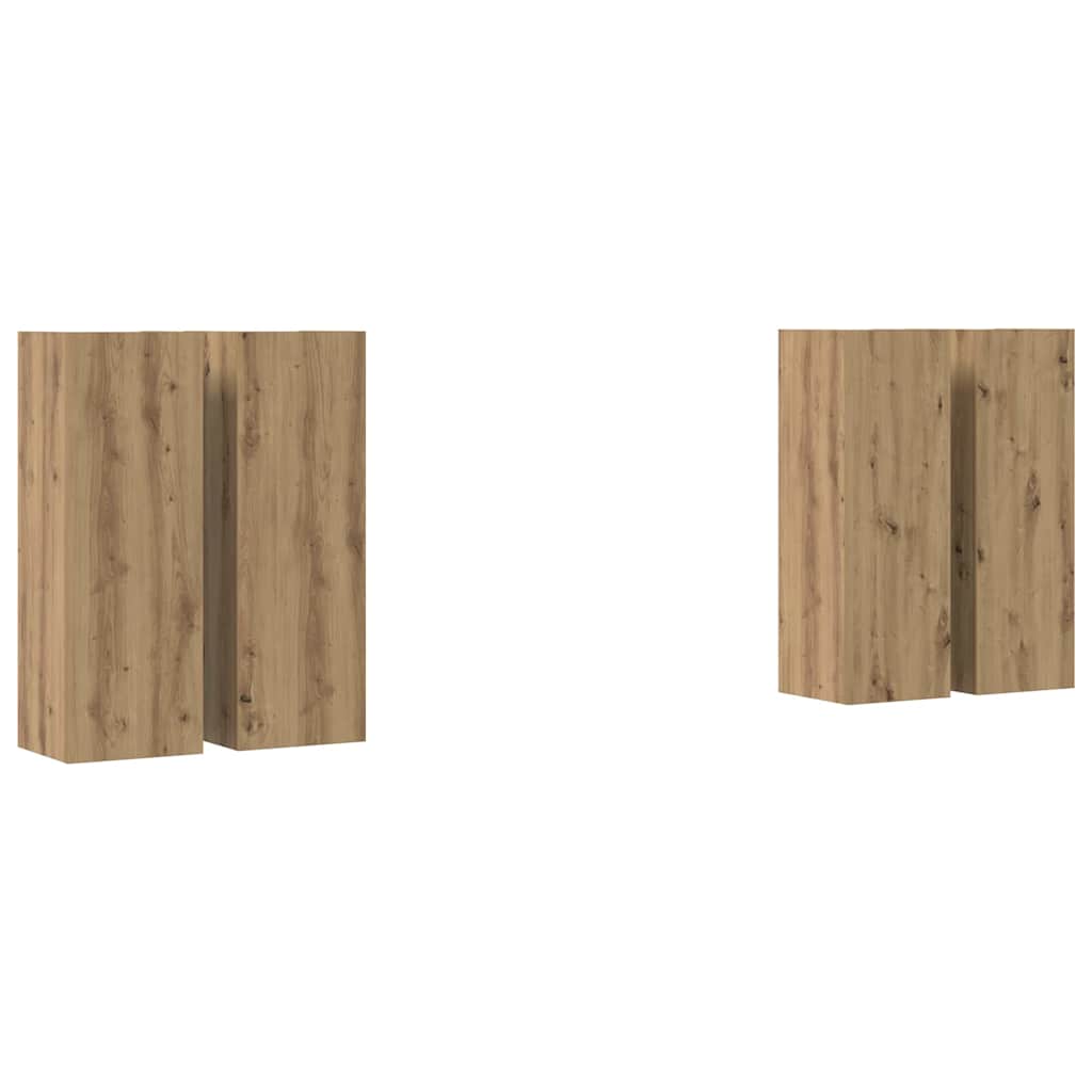 TV Szekrény Szett 4 pcs kézműves tölgy 30.5 x 30 x 90 cm