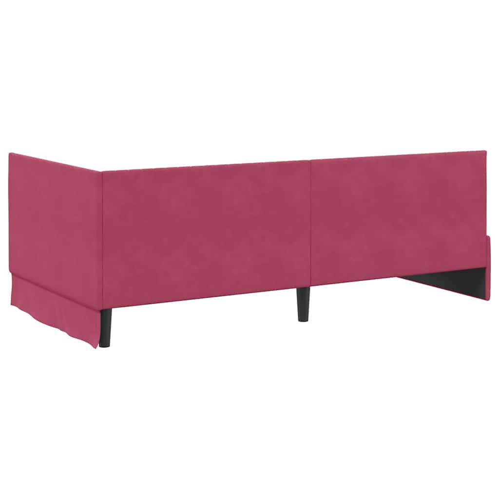 Sarokágy keret fejtámlával bordó 100 x 200 cm Bársony