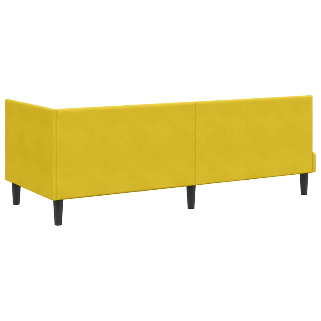 Sarokágy keret fejtámlával Sárga 80 x 200 cm Bársony
