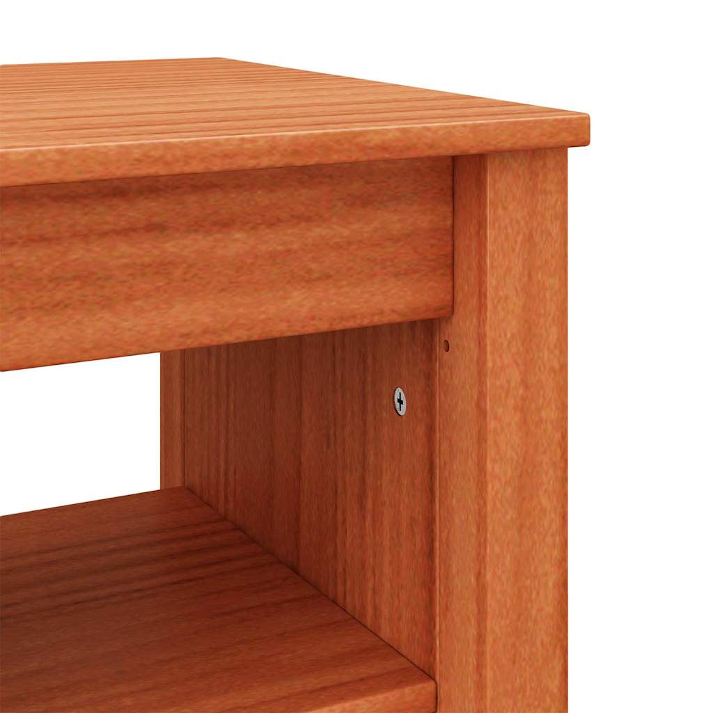 Cipőpad polcokkal Viaszbarna 160 x 36.5 x 50 cm Tömör fenyőfa