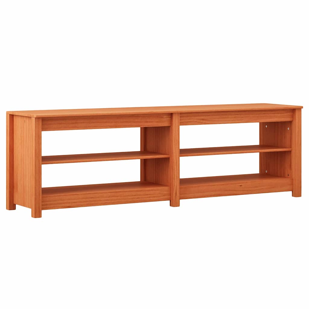 Cipőpad polcokkal Viaszbarna 160 x 36.5 x 50 cm Tömör fenyőfa