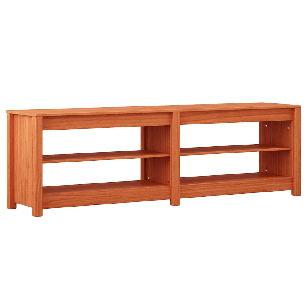 Cipőpad polcokkal Viaszbarna 160 x 36.5 x 50 cm Tömör fenyőfa