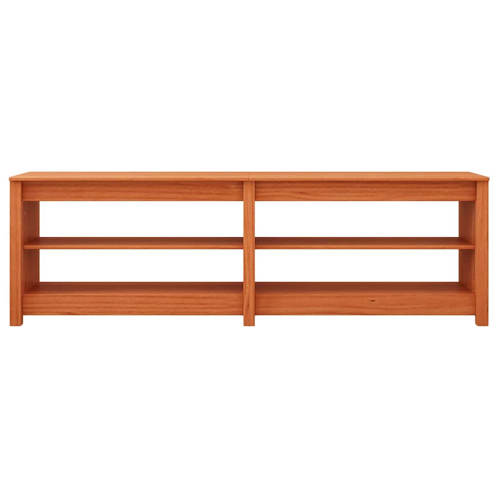 Cipőpad polcokkal Viaszbarna 160 x 36.5 x 50 cm Tömör fenyőfa