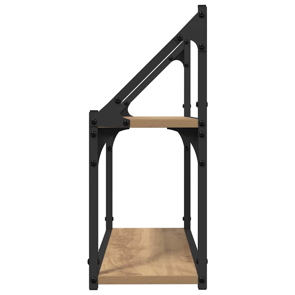 Falpolc polcokkal kézműves tölgy 60 x 21 x 51 cm Faanyag