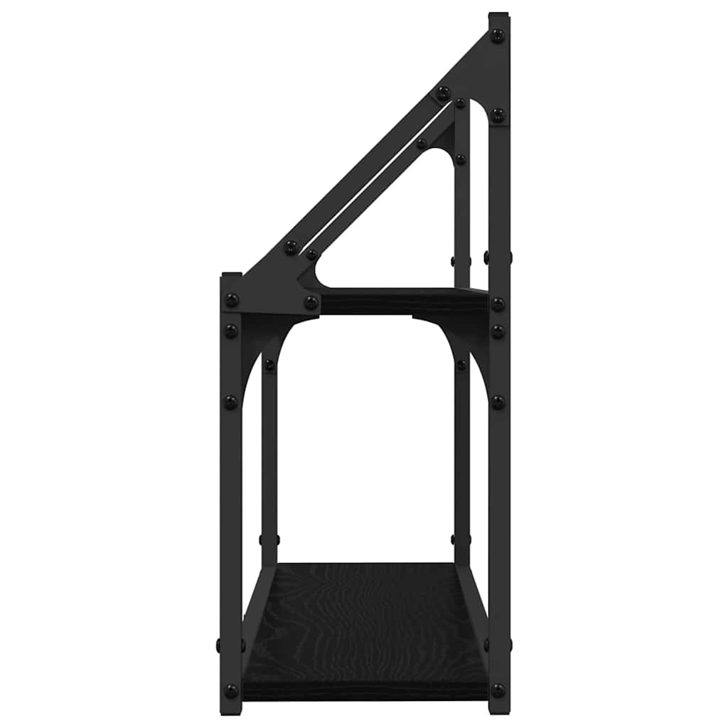 Falpolc polcokkal tárolóval Musta tammi 60 x 21 x 51 cm Faanyag