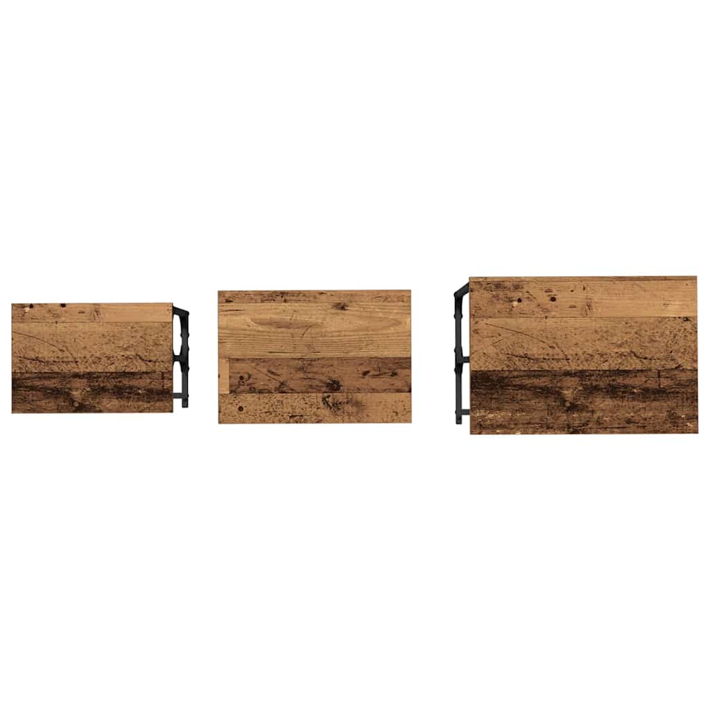 Fészkelt Kávézó Asztal 3 pcs Régi fa 50.5 x 35 x 53 cm Faanyag