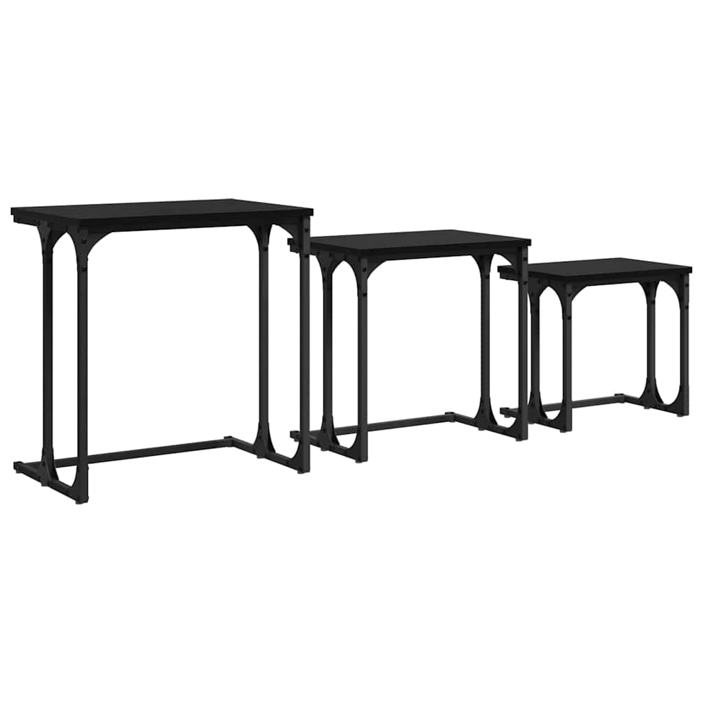 Fészkelt Kávézó Asztal 3 pcs Musta tammi 50.5 x 35 x 53 cm
