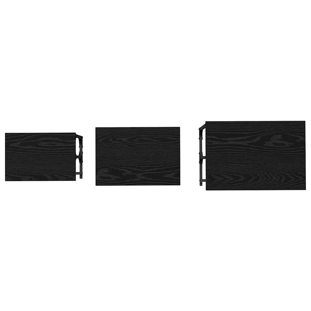 Fészkelt Kávézó Asztal 3 pcs Musta tammi 50.5 x 35 x 53 cm