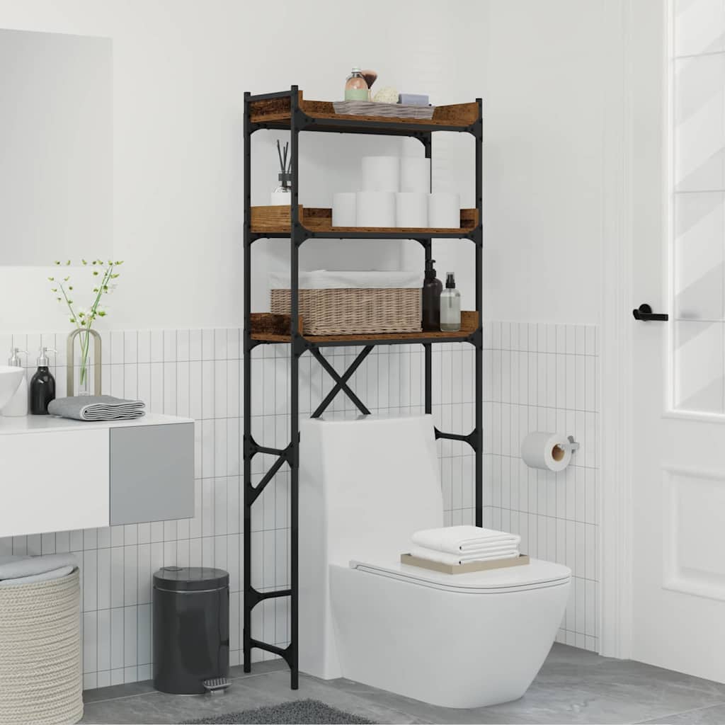 Mosógép polc polcokkal Régi fa 67 x 25 x 163 cm Faanyag
