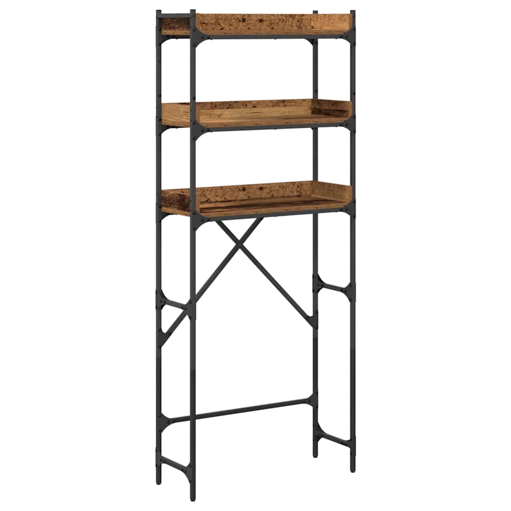 Mosógép polc polcokkal Régi fa 67 x 25 x 163 cm Faanyag