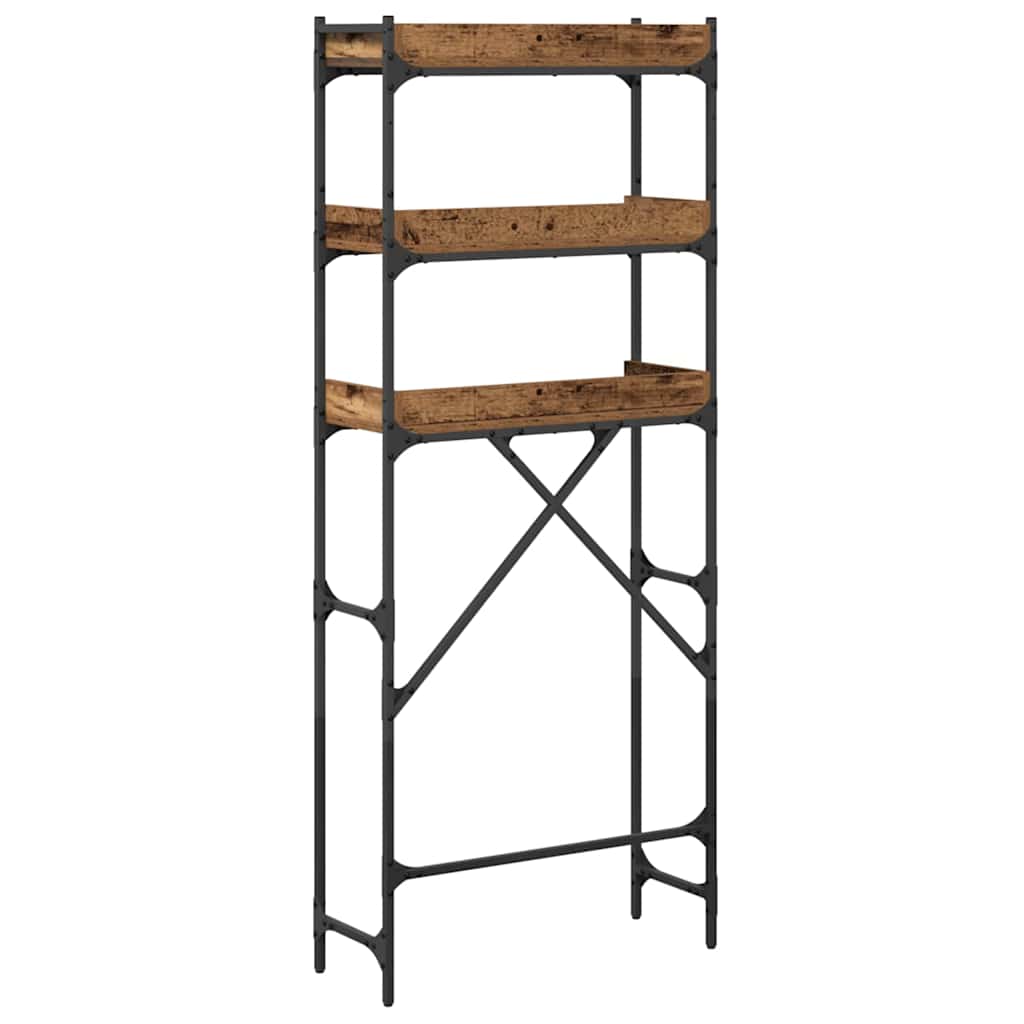 Mosógép polc polcokkal Régi fa 67 x 25 x 163 cm Faanyag