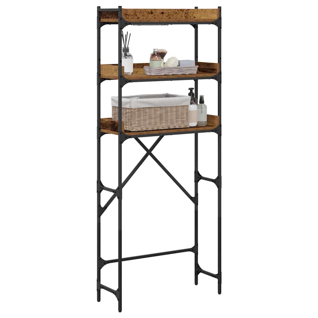 Mosógép polc polcokkal Régi fa 67 x 25 x 163 cm Faanyag