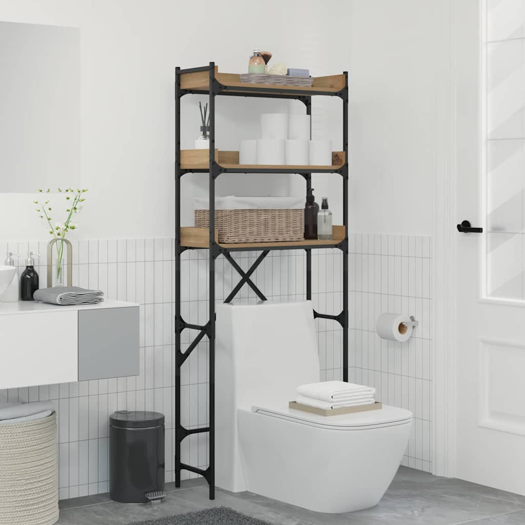 Mosógép polc polcokkal tárolóval 67 x 25 x 163 cm Faanyag