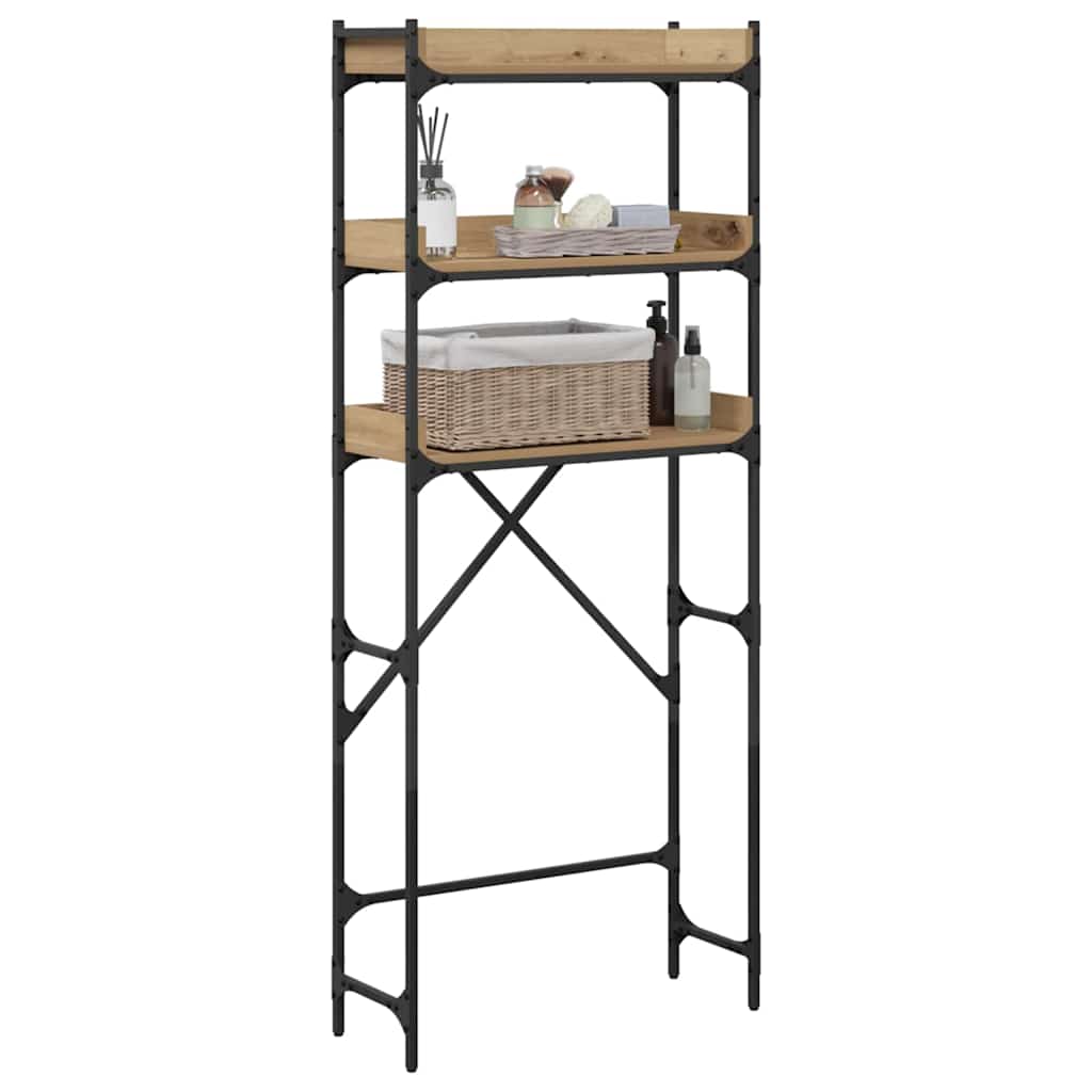 Mosógép polc polcokkal tárolóval 67 x 25 x 163 cm Faanyag