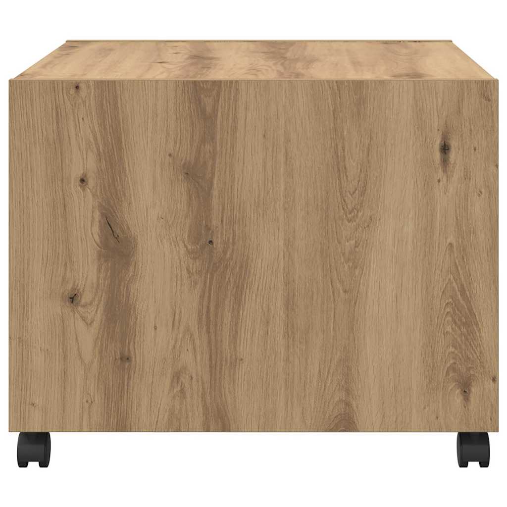 Dohányzóasztal fiókkal kézműves tölgy 55 x 55 x 45 cm Faanyag
