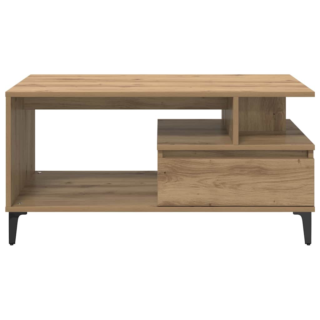 Dohányzóasztal fiókkal kézműves tölgy 90 x 49 x 45 cm Faanyag