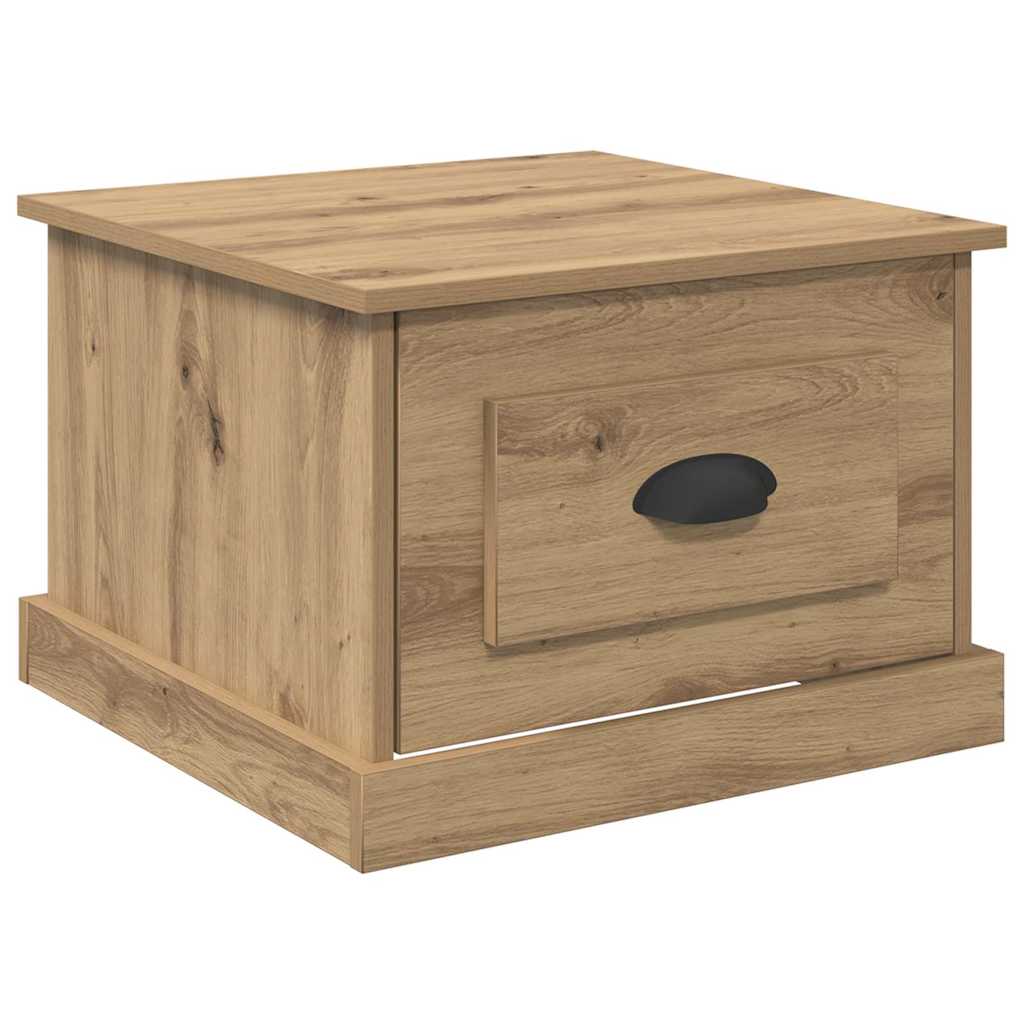 Dohányzóasztal fiókkal kézműves tölgy 50 x 50 x 35 cm Faanyag