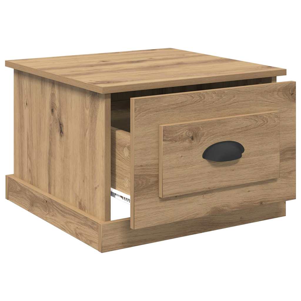 Dohányzóasztal fiókkal kézműves tölgy 50 x 50 x 35 cm Faanyag