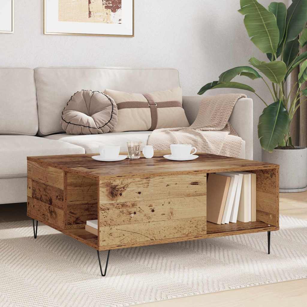 Dohányzóasztal Régi fa 80 x 80 x 36.5 cm Faanyag