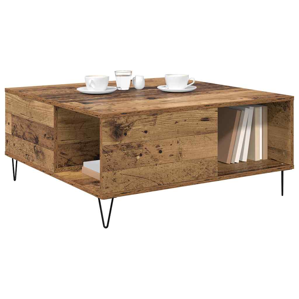 Dohányzóasztal Régi fa 80 x 80 x 36.5 cm Faanyag