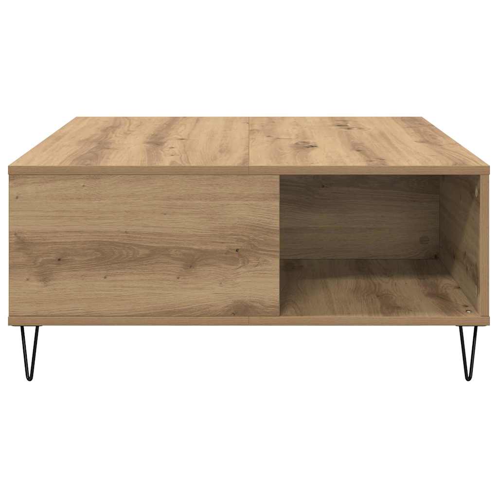 Dohányzóasztal kézműves tölgy 80 x 80 x 36.5 cm Faanyag