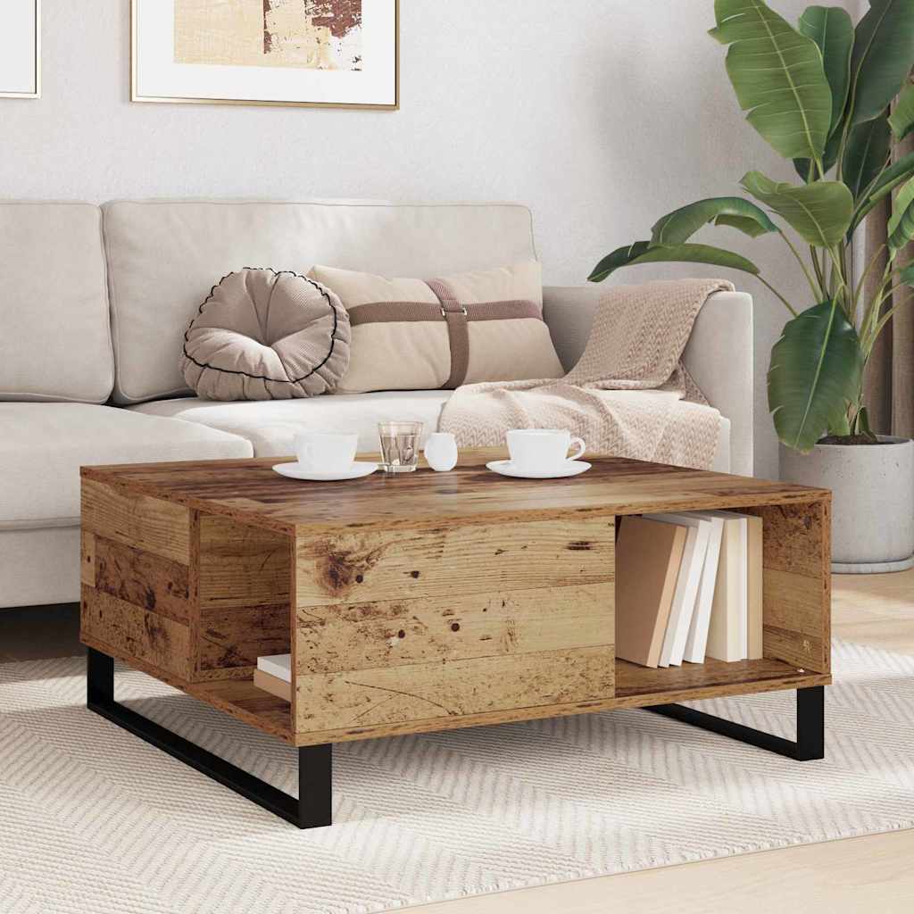 Dohányzóasztal Régi fa 80 x 80 x 36.5 cm Faanyag