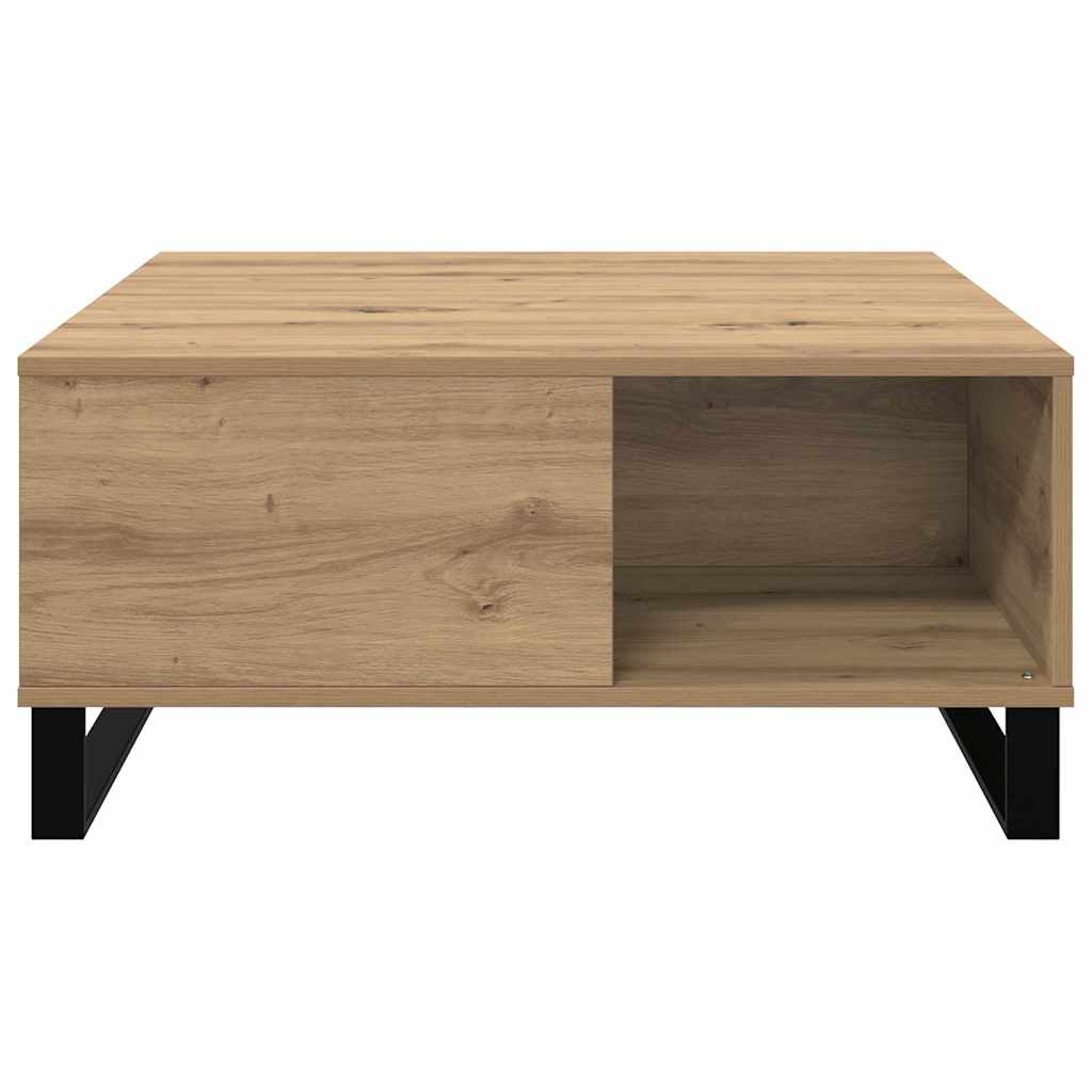 Dohányzóasztal kézműves tölgy 80 x 80 x 36.5 cm Faanyag