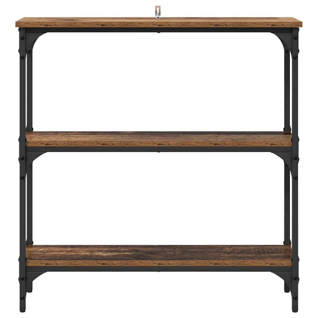 Konzolasztal Régi fa 75 x 22.5 x 75 cm Műgyanta fa és Fém