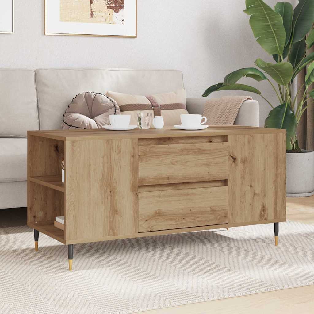 Dohányzóasztal kézműves tölgy 102 x 44.5 x 50 cm Faanyag