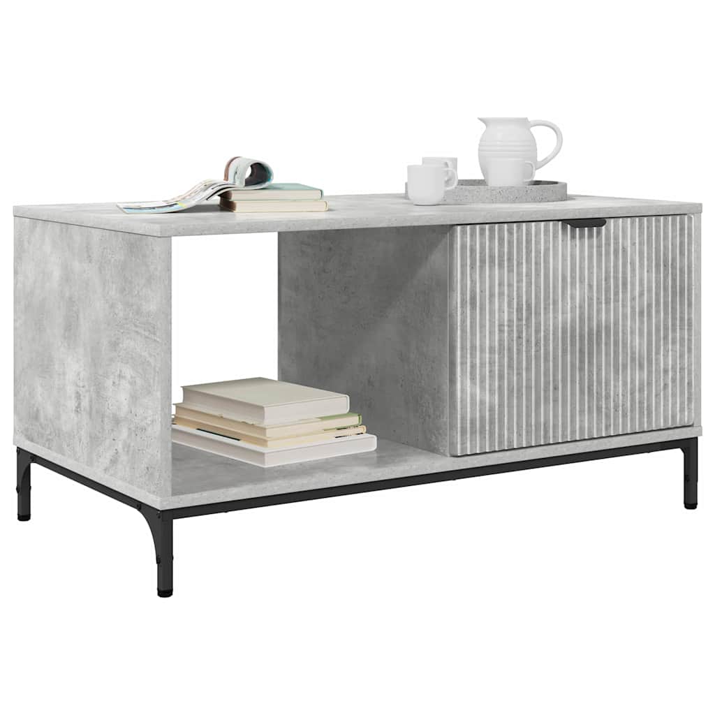 Dohányzóasztal Beton szürke 90 x 49 x 46 cm Faanyag