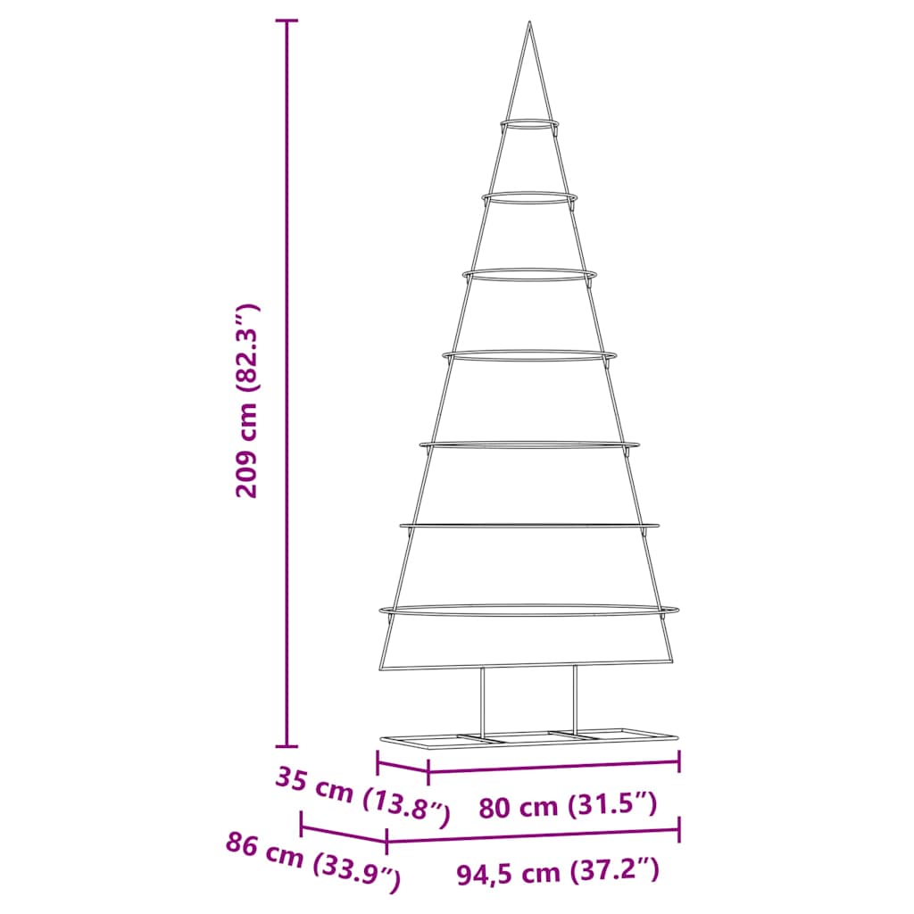 Fém karácsonyfa állvánnyal Arany 210 cm Porszórt Acél
