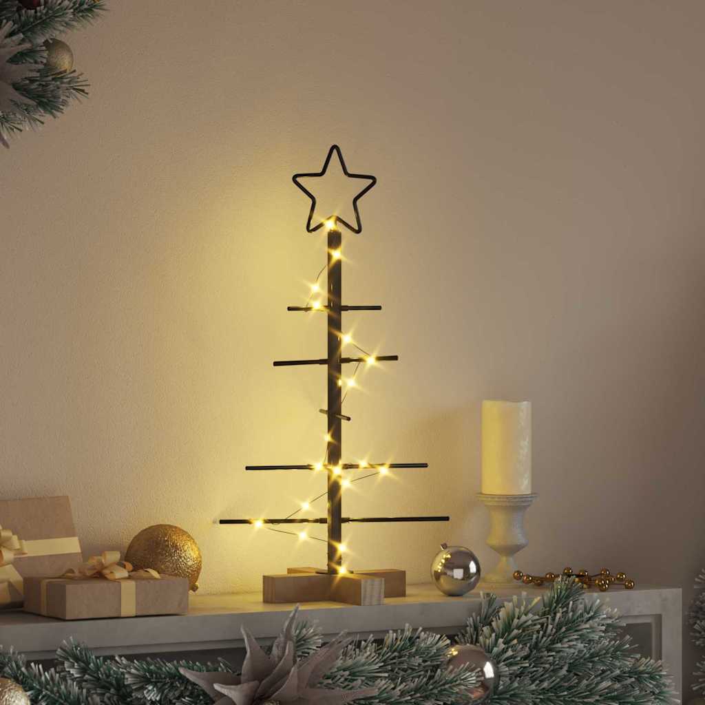 Fém karácsonyfa állvánnyal Fekete 60 cm Porszórt Acél