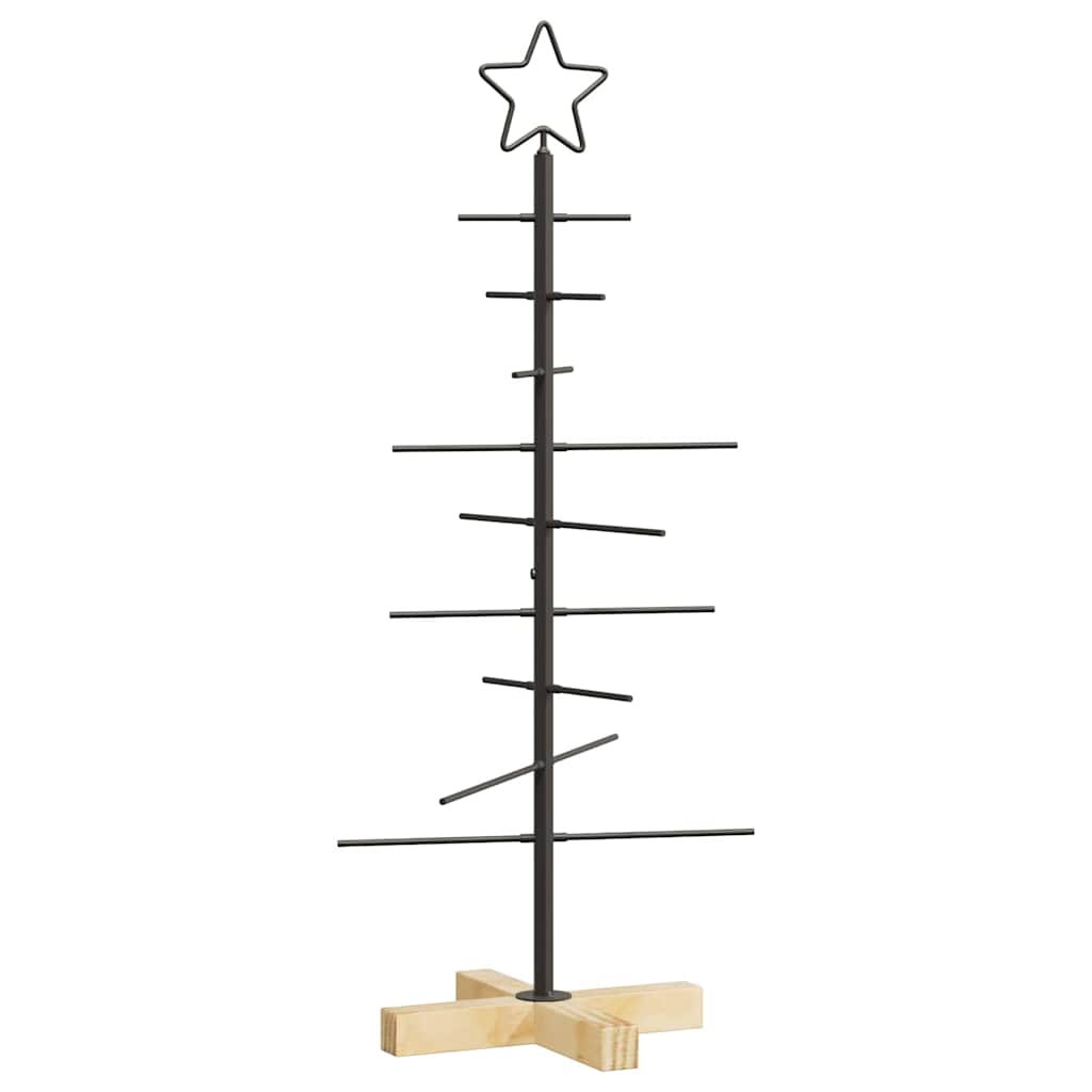 Fém karácsonyfa állvánnyal Fekete 90 cm Porszórt Acél